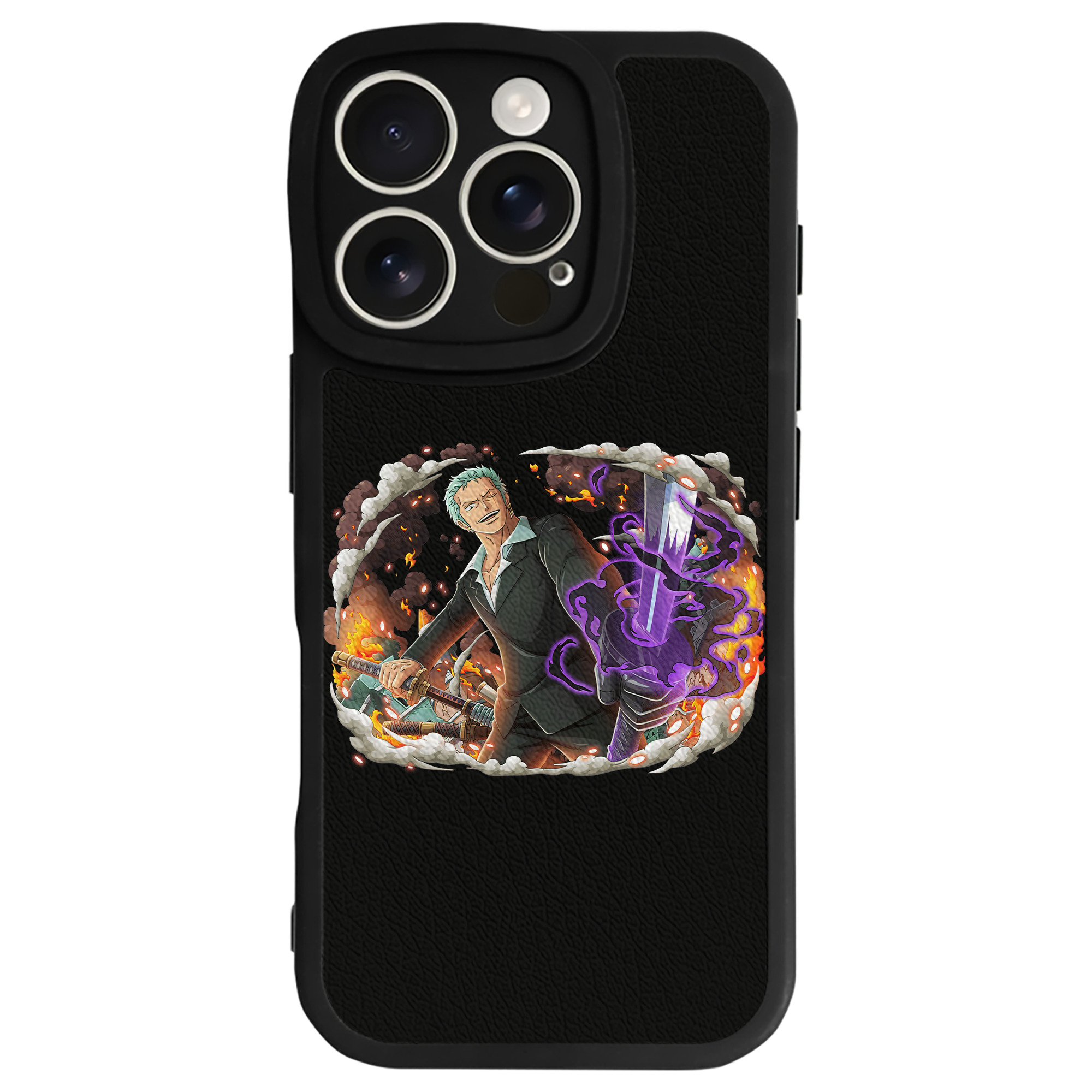 （画像用） ワンピース ロロノア・ゾロ ONE PIECE Roronoa Zoro 【iPhone 16シリーズ対応】シリコンスマホケース（レザー調） 材質：シリコン